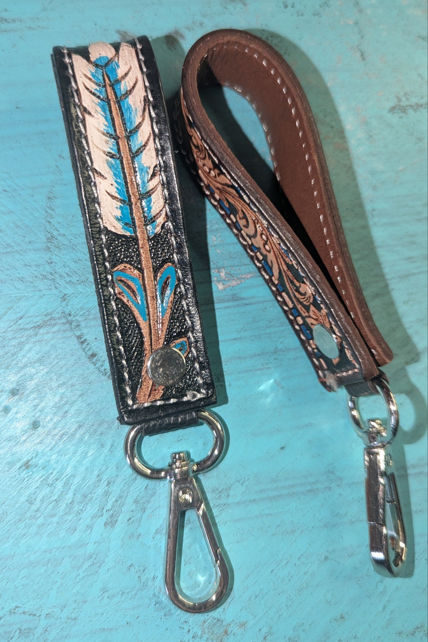Tooled Leather Keychain