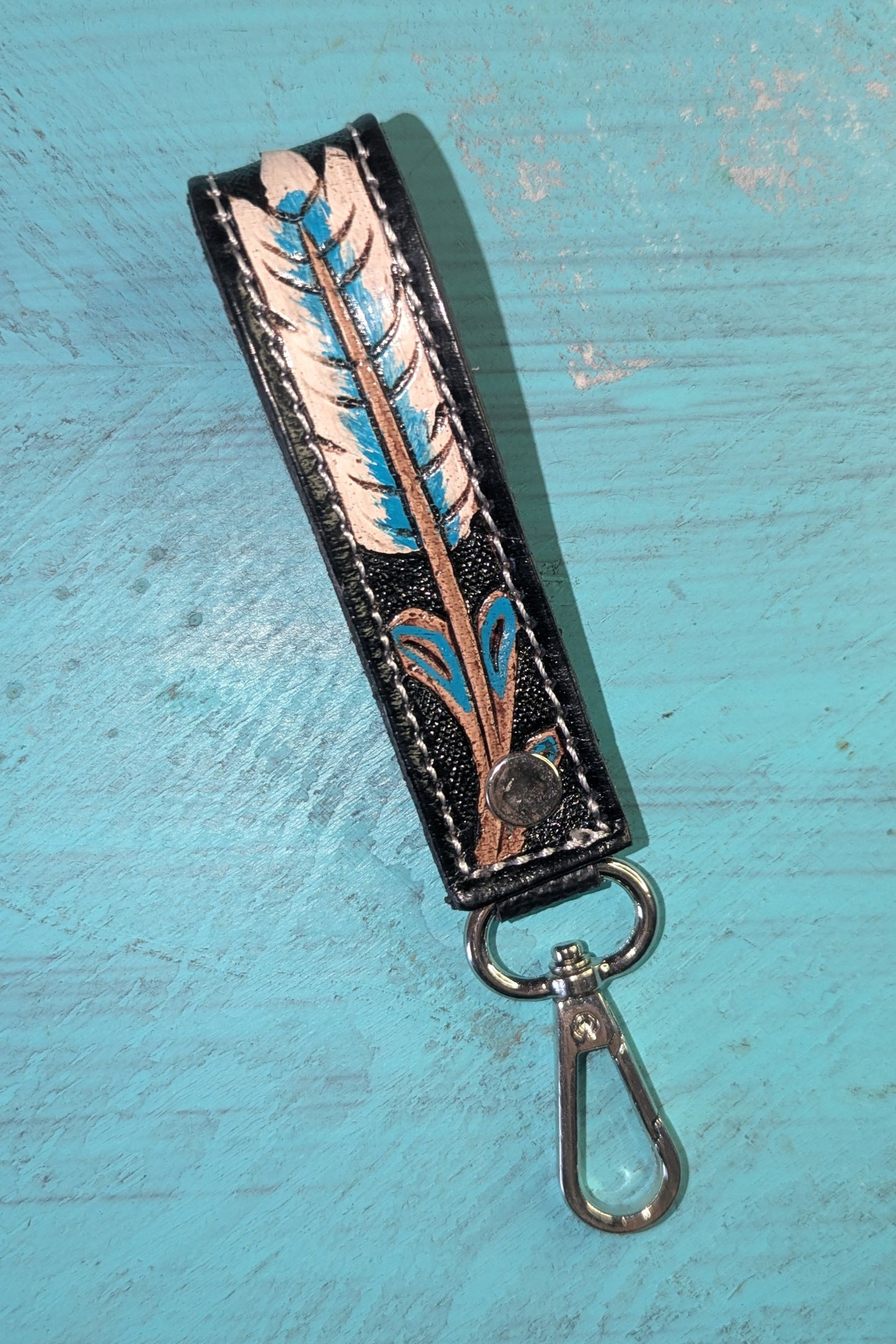 Tooled Leather Keychain