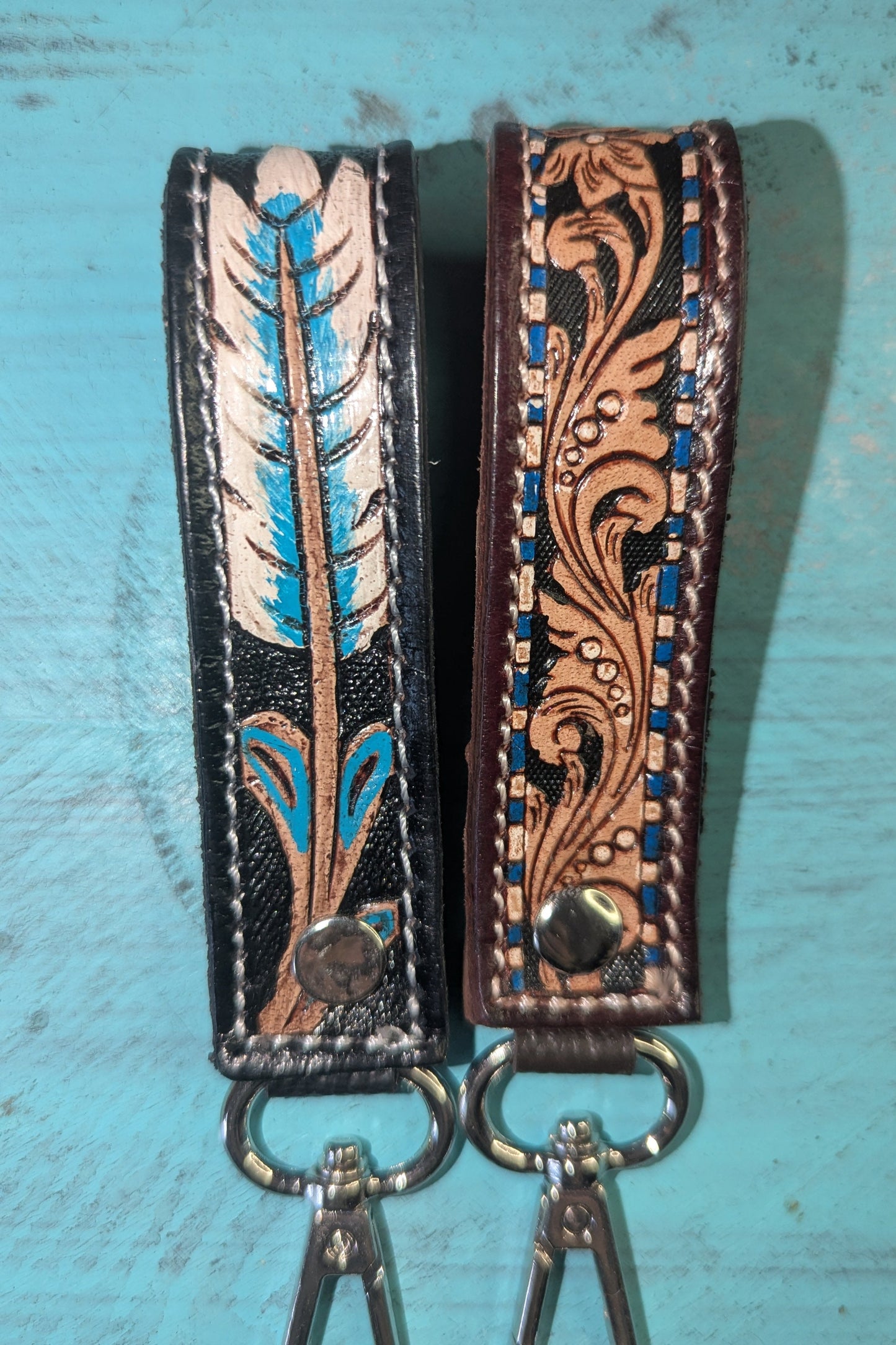 Tooled Leather Keychain