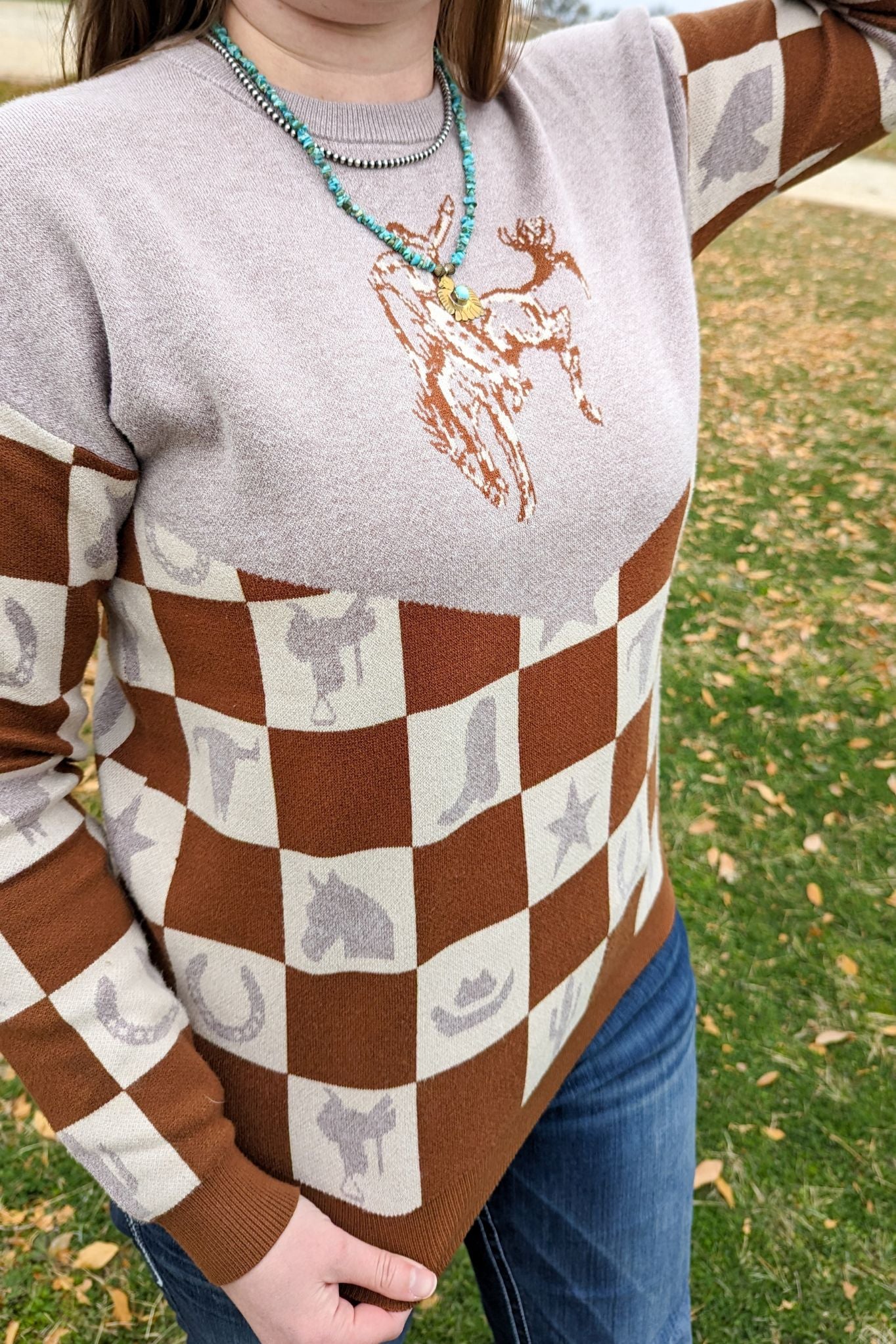 Wild Checkmate Sweater